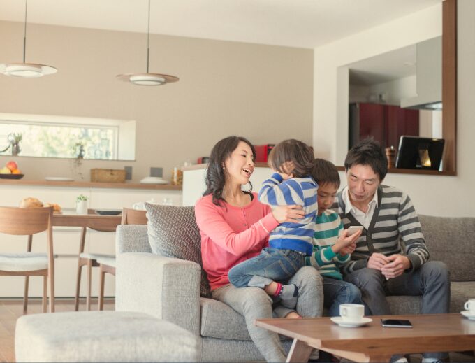 Family Spending time together at home