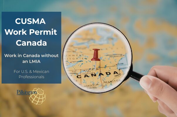 CUSMA Work Permit Canada graphic for U.S. and Mexican professionals who may be eligible to work in Canada without an LMIA